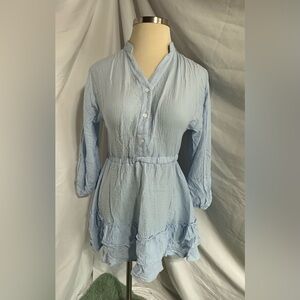 Blue Smocked Mini Dress size small